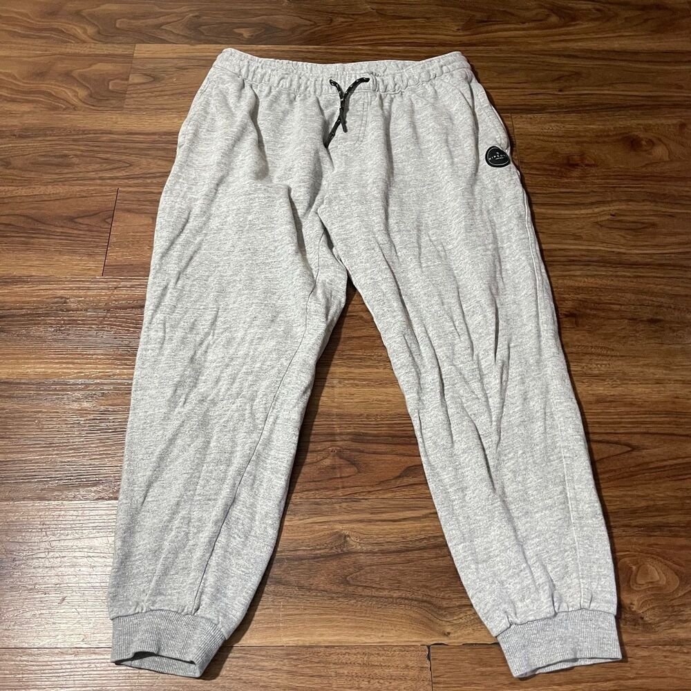 Rip Curl Fleece Lounge Joggers Drawstring Standard Fit Mens Size Large Gray